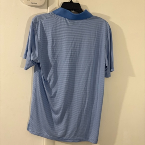 Grand Slam Performance Mens M Golf Polo Blue White Striped Stretch Athletic NWT - Picture 10 of 10
